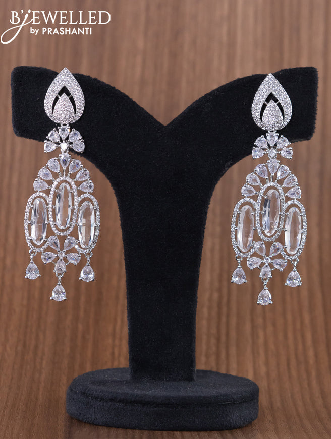 Zircon earrings with cz stones