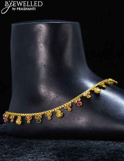 Antique anklet with kemp stone - {{ collection.title }} by Prashanti Sarees