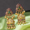 Antique jhumkas with kemp stone and golden beads hangings - {{ collection.title }} by Prashanti Sarees