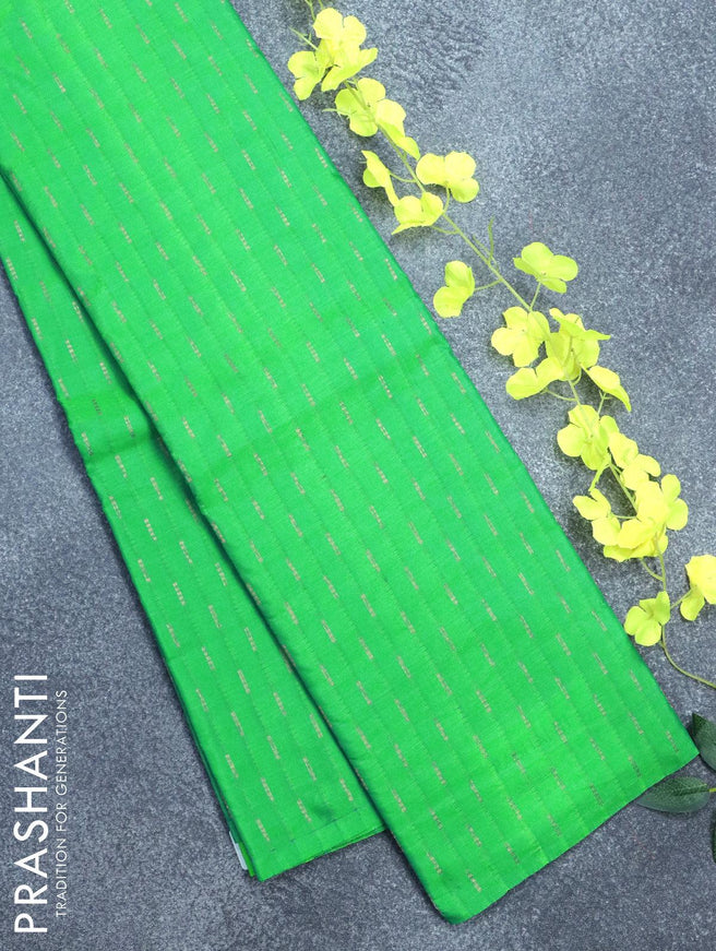 Arani semi silk saree dual shade of green with allover zari woven weaves in borderless style - {{ collection.title }} by Prashanti Sarees