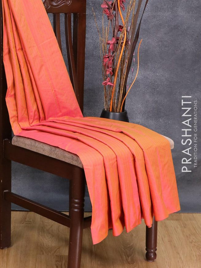 Arani semi silk saree dual shade of pink with allover thread weaves in borderless style - {{ collection.title }} by Prashanti Sarees