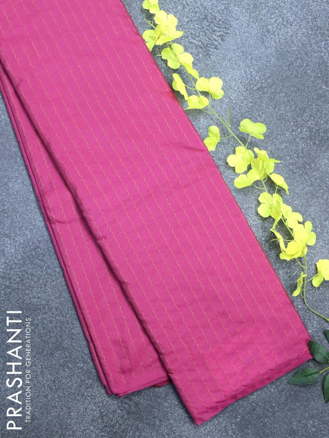 Arani semi silk saree pink with allover copper zari weaves in borderless style - {{ collection.title }} by Prashanti Sarees