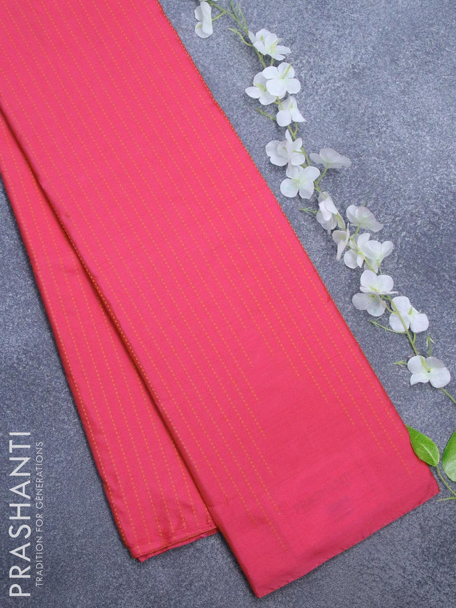 Arani semi silk saree pink with allover thread weaves in borderless style - {{ collection.title }} by Prashanti Sarees