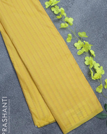 Arani semi silk saree yellow and dual shade of maroon with allover copper zari weaves in borderless style - {{ collection.title }} by Prashanti Sarees