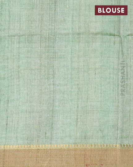 Chappa saree green shade with allover kalamkari prints and zari woven border - {{ collection.title }} by Prashanti Sarees