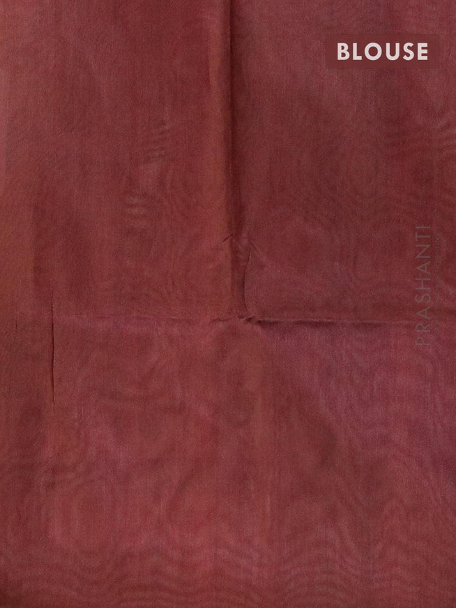Chappa saree peach pink and deep maroon with allover kalamkari prints and printed border - {{ collection.title }} by Prashanti Sarees