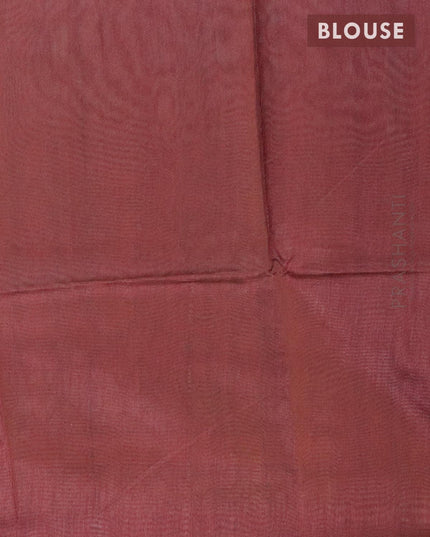 Chappa saree peach pink and deep maroon with allover kalamkari prints and printed border - {{ collection.title }} by Prashanti Sarees