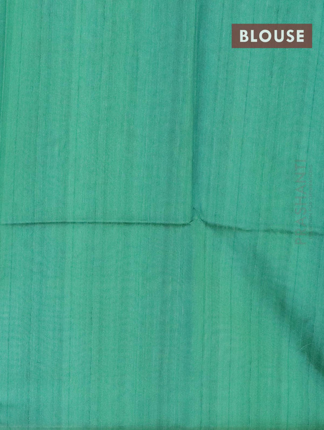 Chappa saree teal green and sap green with allover kalamkari prints and printed border - {{ collection.title }} by Prashanti Sarees