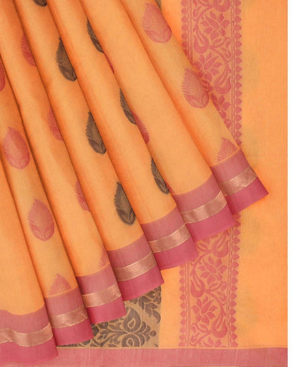 Coimbatore Cotton Butta Saree - Yellow - {{ collection.title }} by Prashanti Sarees
