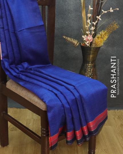 Dupion silk saree blue and multi colour with plain body and simple border - {{ collection.title }} by Prashanti Sarees