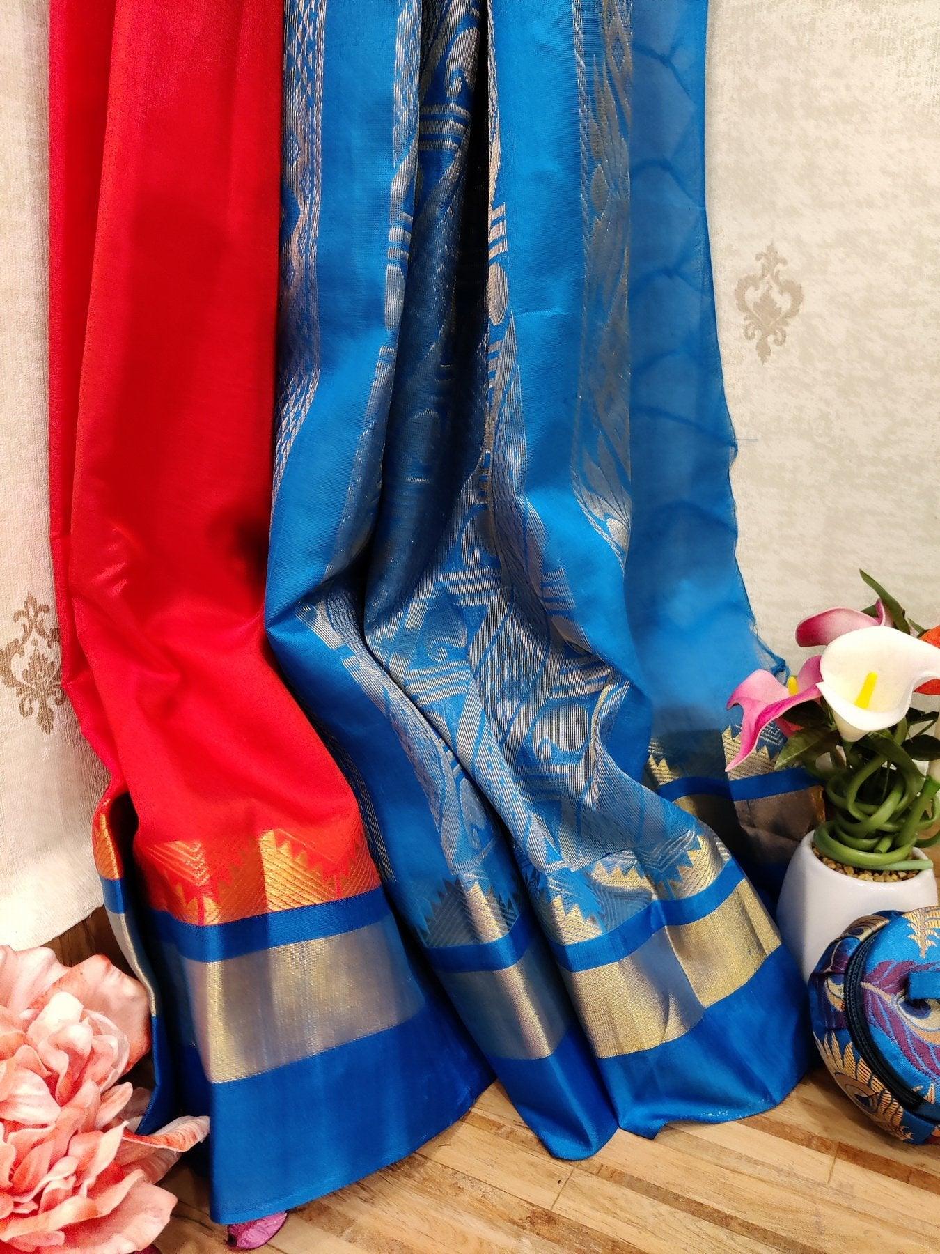 Buy Weavesmart Mangalagiri Silk / Cotton Women Saree With  Blouse-FRSKPKLSASI84479 Online at Best Prices in India - JioMart.