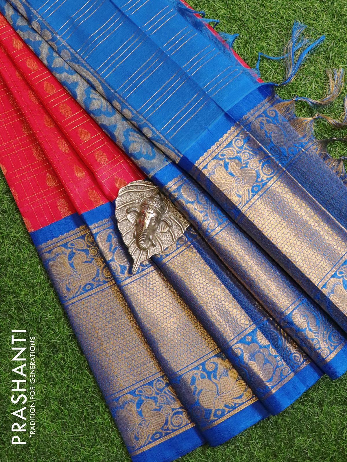 Fancy Checked Without Blouse Cotton Saree Online Shopping - Online Shop The  Chennai Silk