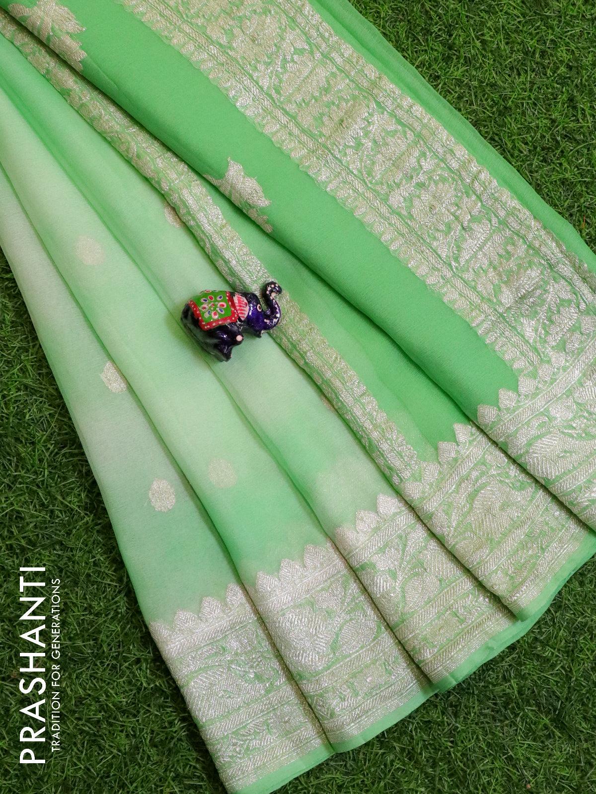 Banarsi Pure Chiffon Silk Saree at Rs 6497 | Banarasi Sarees in Varanasi |  ID: 25241365448