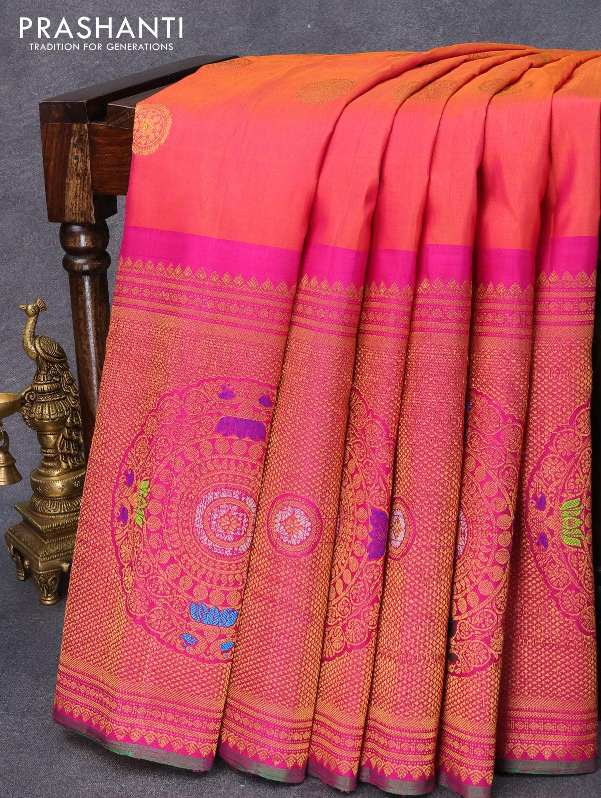 Cloud Grey Gadwal Silk Saree