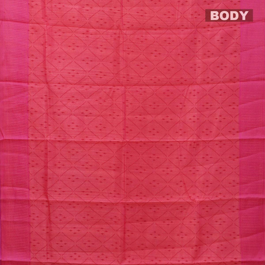 Semi raw silk saree pink with allover ikat prints and woven border - {{ collection.title }} by Prashanti Sarees