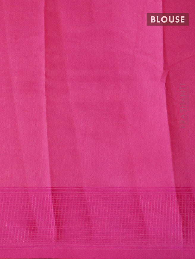 Semi raw silk saree pink with allover ikat prints and woven border - {{ collection.title }} by Prashanti Sarees