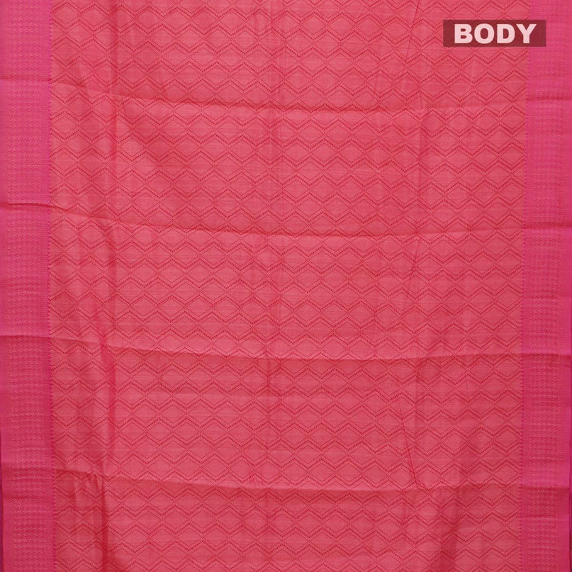 Semi raw silk saree pink with allover prints and woven border - {{ collection.title }} by Prashanti Sarees