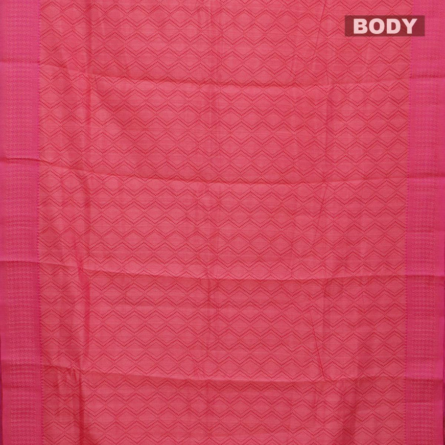 Semi raw silk saree pink with allover prints and woven border - {{ collection.title }} by Prashanti Sarees