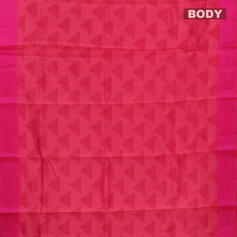 Semi raw silk saree pink with geometric butta prints and woven border - {{ collection.title }} by Prashanti Sarees