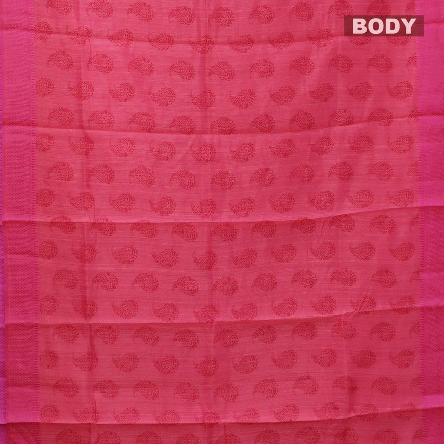 Semi raw silk saree pink with paisley butta prints and woven border - {{ collection.title }} by Prashanti Sarees