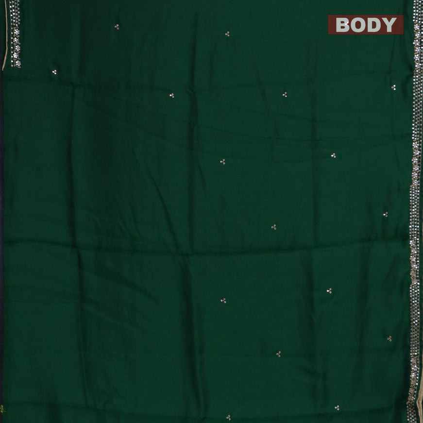 Semi satin silk saree green and with mirror embroidery work - {{ collection.title }} by Prashanti Sarees