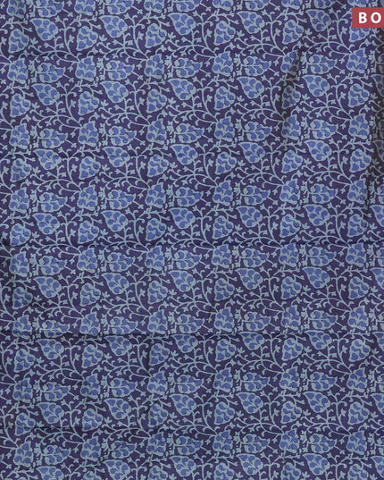 Semi tussar saree blue with allover prints and copper zari woven border - {{ collection.title }} by Prashanti Sarees