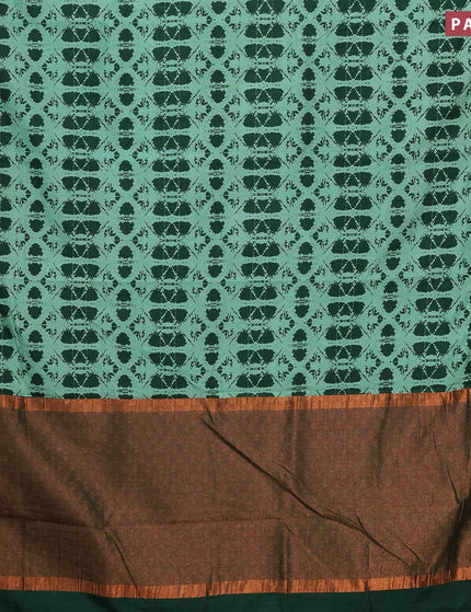 Semi tussar saree green shade with allover prints and zari woven border - {{ collection.title }} by Prashanti Sarees