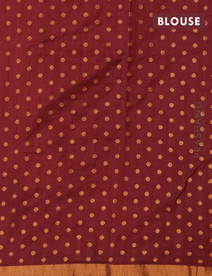 Semi tussar saree maroon shade with allover prints and zari woven border - {{ collection.title }} by Prashanti Sarees