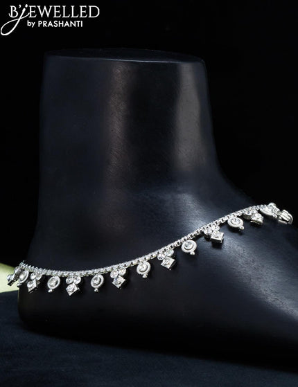 Zircon anklets with cz stone - {{ collection.title }} by Prashanti Sarees